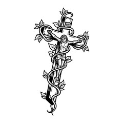 Fototapeta premium Jesus Christ Crucifixion Cross Religious Symbol.