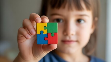 Puzzle as a symbol of the autism spectrum World Autism Awareness Day Symbol Incorporation of the World Autism Awareness