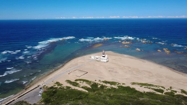 Aerial Drone View of Port Elizabeth South Africa &ndash; Scenic Coastline and Blue Ocean