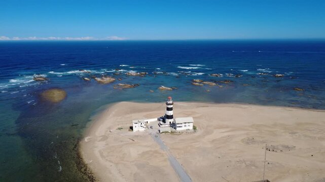 Aerial Drone View of Port Elizabeth South Africa &ndash; Scenic Coastline and Blue Ocean