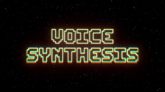 Voice Synthesis Neon text with retro style