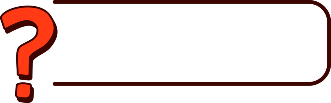 Question frame, rectangle and question mark. Vector illustration