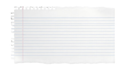 A blank sheet of paper in a spiral notebook isolated on a transparent background