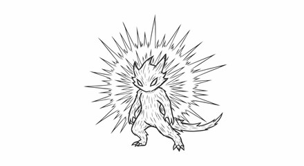 Illustration of a fantastical creature with spikes.