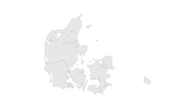 Location North Jutland Region on map Denmark. 3d North Jutland Region flag map marker location pin. Map of Denmark showing different parts. Animated map . 4K.  Animated Video