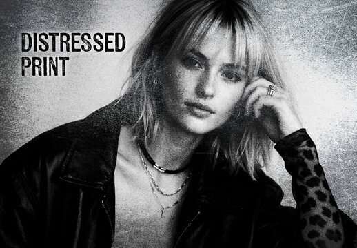 Rough Distressed Print Photo Effect