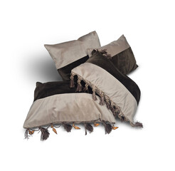 set of decorative pillows on a white background