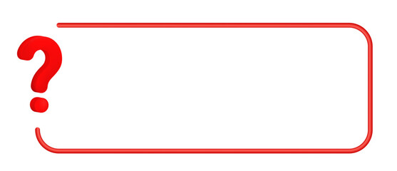 Obraz premium Red question mark in rectangle frame.