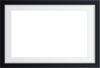 Obraz premium Empty black photo frame on white background.