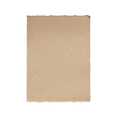 Blank brown ripped paper with shadow isolated on white background.