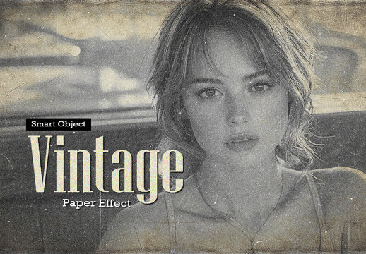 Vintage Grunge Paper Effect Mockup