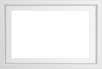 White blank picture frame against plain background.