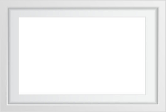 White blank picture frame against plain background.