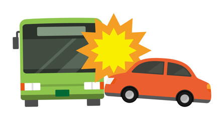 バスと車の追突事故