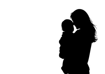 silhouette of a mother holding her child