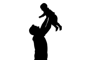 silhouette of a father and child