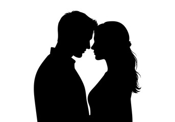 silhouette of a young couple