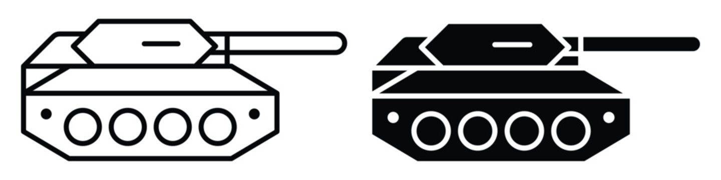 Iconic Tank Vector Design in Black and White for Military Themes