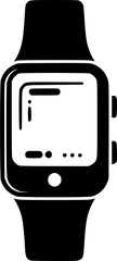 Smartwatch black icon on white background.
