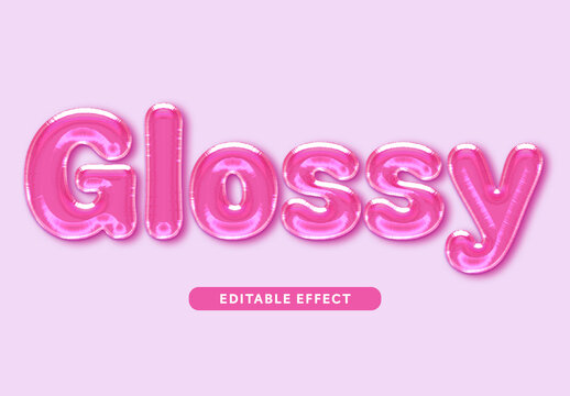 Pink Glossy Balloon Text Effect