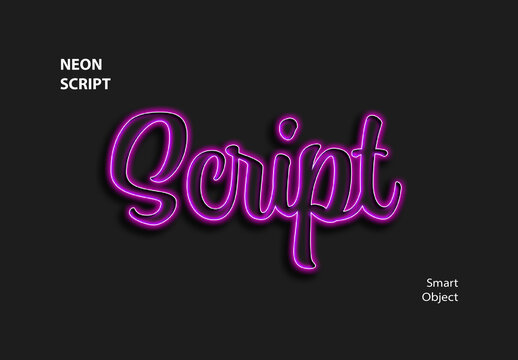 Neon Script Glow Text Effect