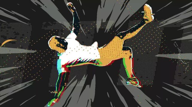 Epic Soccer Overhead Bicycle Kick Logo Reveal Intro Animation, Cinematic Football Sports Promo Opener with Glitch Effect, Golden and Dark Championship Background