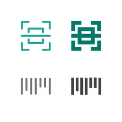 Obraz premium Flat Colored Scan and Barcode Icon Set for Utility Interface