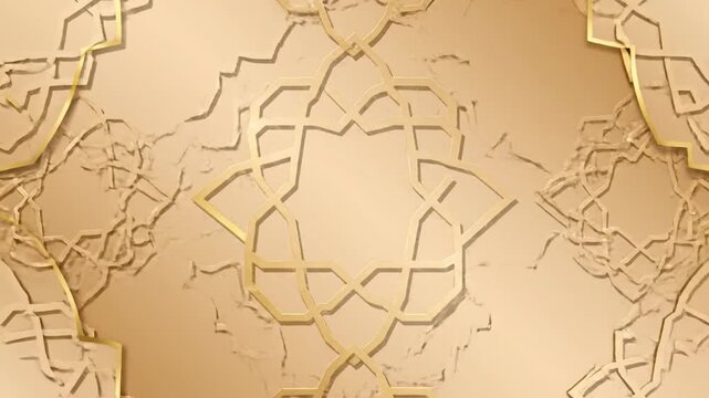 Elegant golden geometric pattern for a beautiful Ramadhan Kareem celebration background design