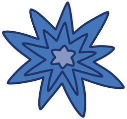 Obraz premium Blue Starburst Explosion Shape with Concentric Layers on White Background vector illustration