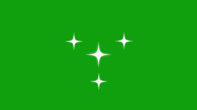 Twinkling stars animation, white cartoon, flat, vector, doodles style stars Blinking retro vector stars and starry night sky, looping animation. 4k
