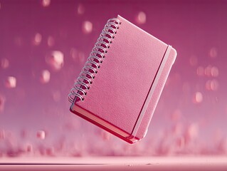 Spiral Notebook Floating Gradient Background Commercial Shot