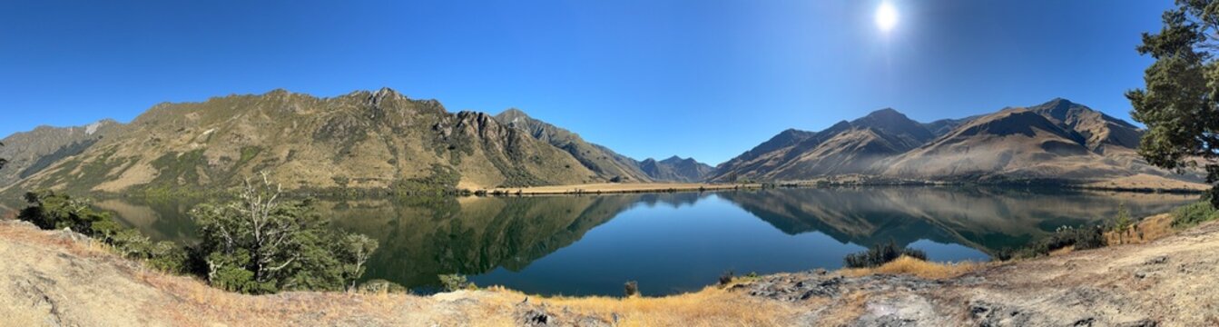 Moke lake walk in New Zealand