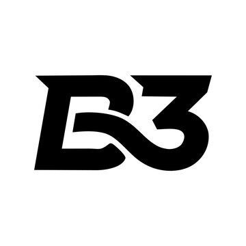 A sleek, modern black B3 logo design on a clean white background, representing a brand identity or corporate emblem.