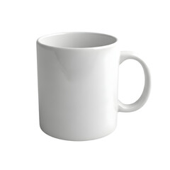 White ceramic coffee mug isolated on transparent background