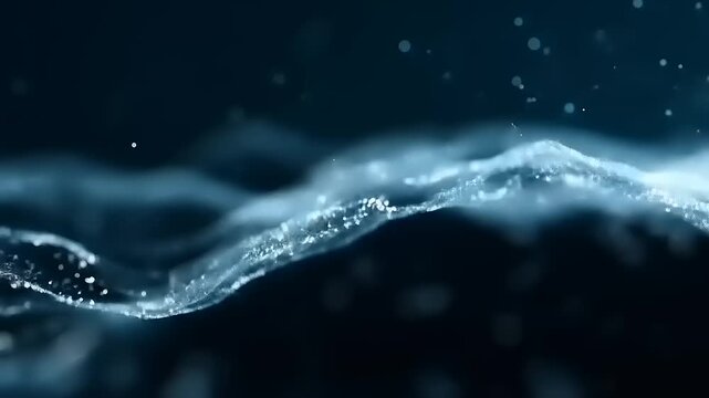 Dark Water Surface with Ripples and Bubbles.