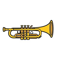 Fototapeta premium Yellow Trumpet Instrument Music Illustration.