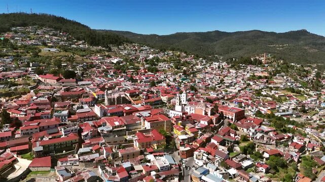 Explore Real del Monte in Hidalgo Mexico with Red Roofs and Churches Surrounded by Mountains