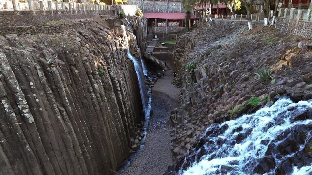 Explore Prismas Basalticos in Hidalgo Mexico with waterfalls and rock formations