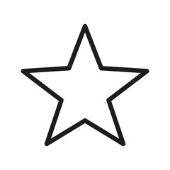 Obraz premium Black Outline Five-Point Star Icon on White Background - SVG