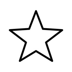 Obraz premium Black Outline Five-Point Star Icon on White Background - PNG