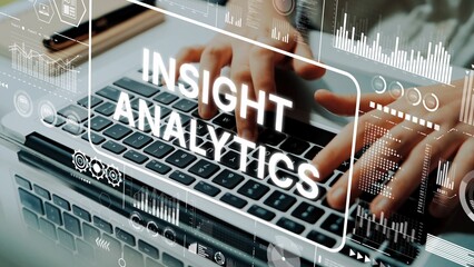 Focused Hands on Laptop with Data Visualization and Insight Analytics Concept in Modern Workspace....