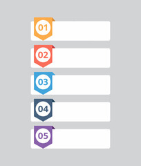 Obraz premium Five Step Process Infographic Timeline Banner Template Vector