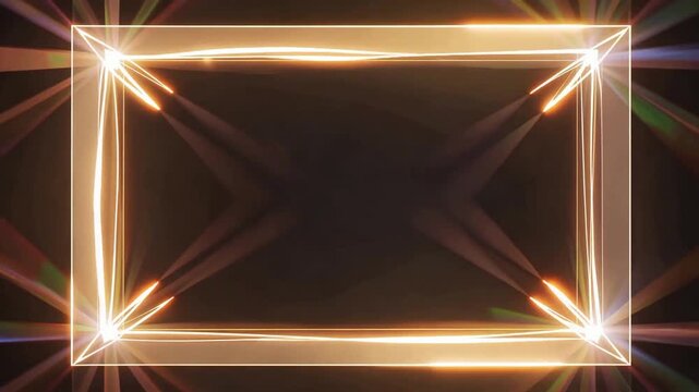 Glowing Neon Frame With Sparkling Corners.