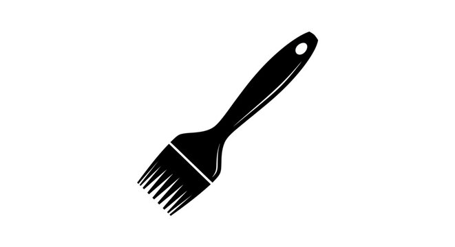 Simple silhouette illustration of a basting brush, perfect for culinary and artistic applications