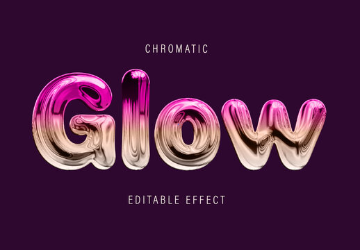 Chrome Liquid Glass Text Effect