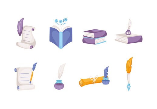 Reading Writing Illustration Set