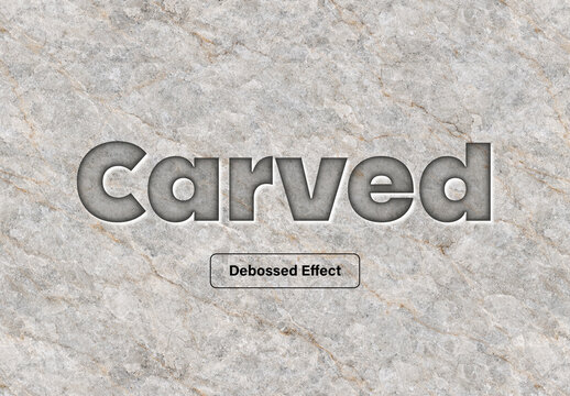 Carved Stone Debossed Text Effect