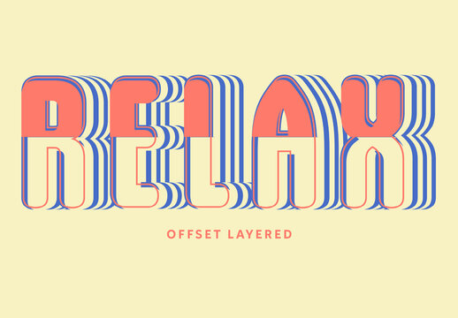 Stack Offset Layered Text Effect
