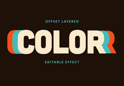 Triple Offset Layered Text Effect