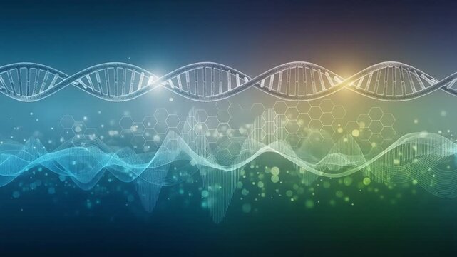 DNA Helix and Waveform Genetics Science Technology Abstract Background.